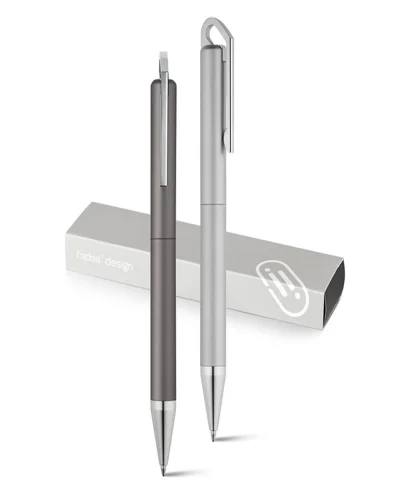 HOOK Penna a sfera bronzo opaco, meccanismo rotazione, refill blu