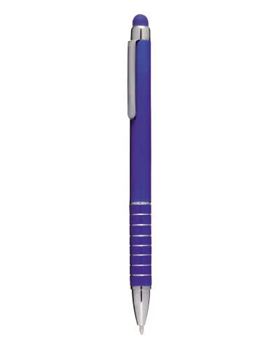 Mini penna a sfera touch, plastica metallo, refill nero Blu
