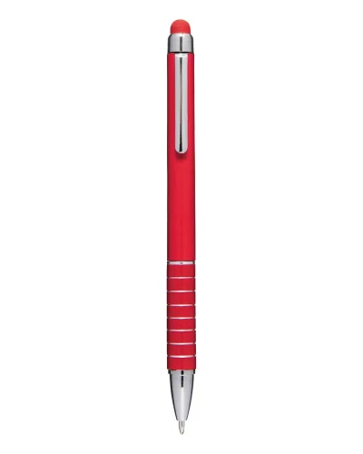 Mini penna a sfera touch, plastica metallo, refill nero Rosso