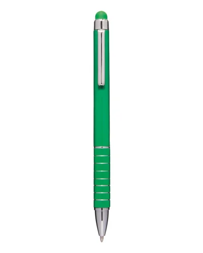 Mini penna a sfera touch, plastica metallo, refill nero Verde