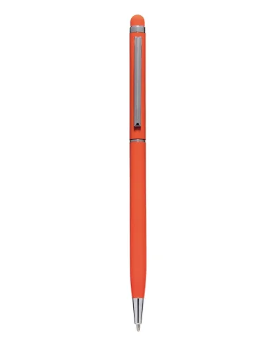 Penna a sfera touch screen in alluminio, 13,5 cm Arancione
