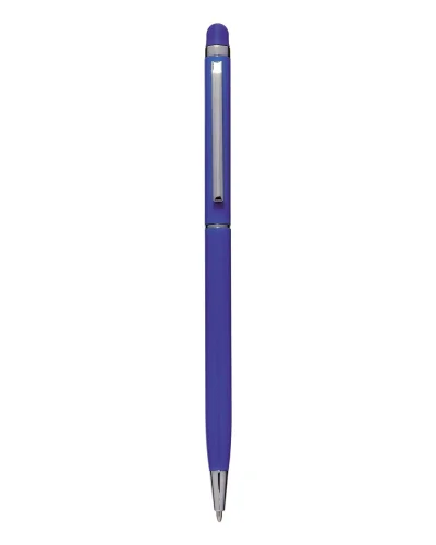Penna a sfera touch screen in alluminio, 13,5 cm Blu