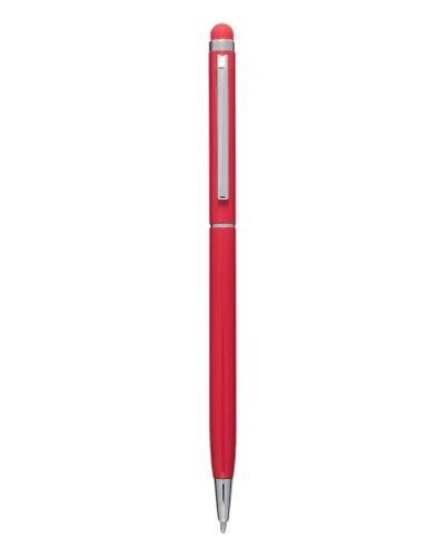 Penna a sfera touch screen in alluminio, 13,5 cm Rosso