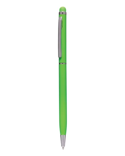Penna a sfera touch screen in alluminio, 13,5 cm Verde Acido