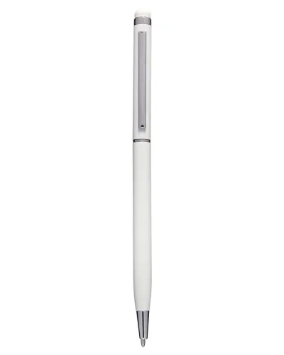 Penna a sfera touch screen in alluminio, 13,5 cm Bianco