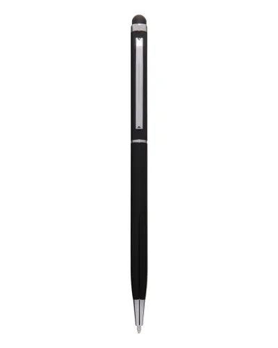 Penna a sfera touch screen in alluminio, 13,5 cm Nero