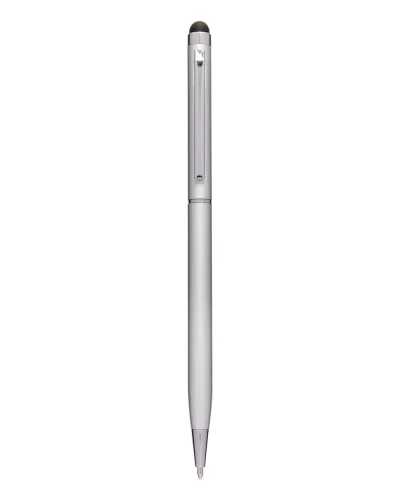 Penna a sfera touch screen in alluminio, 13,5 cm Grigio