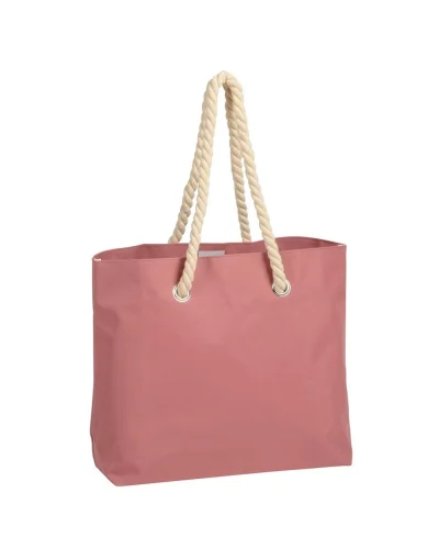 Borsa multiuso CAPRI mare, richiudibile, manici in corda Rosa