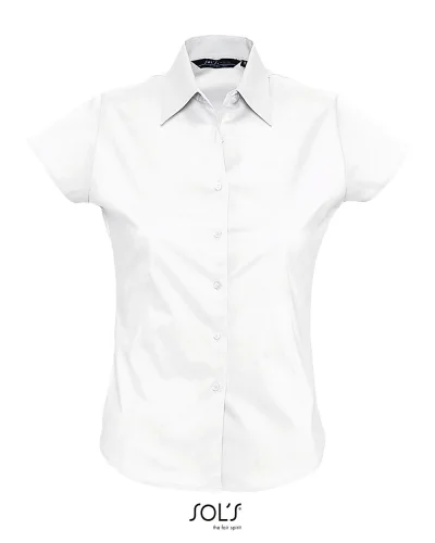 Excess Camicia Donna Stretch Slim Colletto Unico Bianco