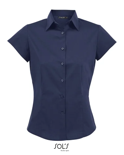 Excess Camicia Donna Stretch Slim Colletto Unico Blu Scuro