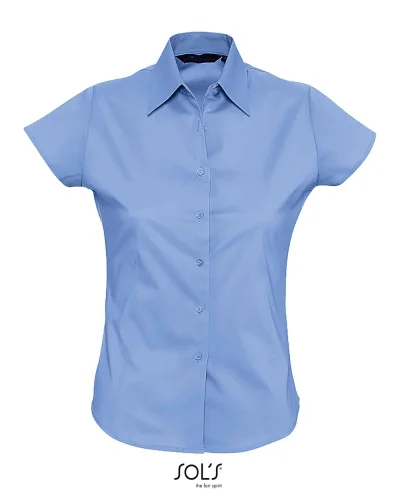 Excess Camicia Donna Stretch Slim Colletto Unico Cielo Brillante