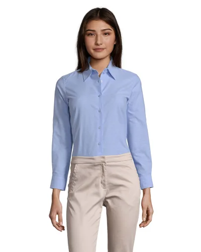 Camicia donna Oxford Embassy, classica 70% cotone 130g/m2 Cielo