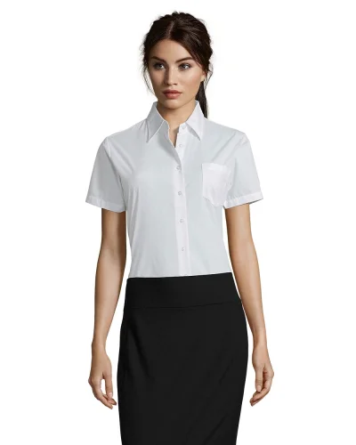 Camicia donna Escape popeline, classic fit, colletto rinforzato