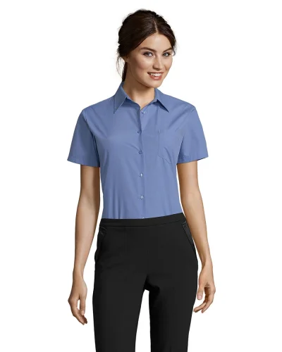 Camicia donna Escape popeline, classic fit, colletto rinforzato