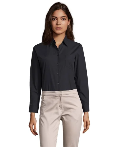 Camicia donna Executive popeline classic fit Nero