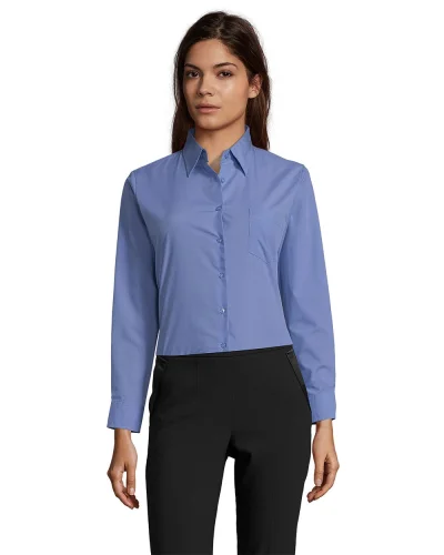 Camicia donna Executive popeline classic fit Blu Medio