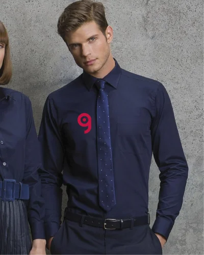 Camicia Tailored Fit Poplin LS uomo, poliestere-cotone