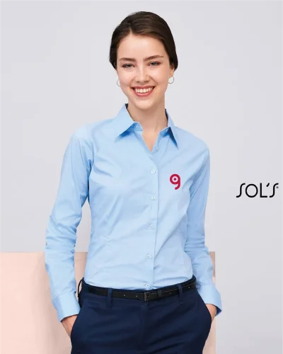 EDEN Camicia Donna Stretch Cotone Casual Fit, Colletto Unico