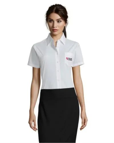 Camicia donna Escape popeline, classic fit, colletto rinforzato