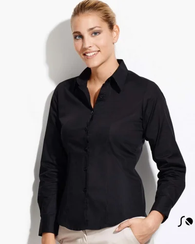 EDEN Camicia Donna Stretch Cotone Casual Fit, Colletto Unico