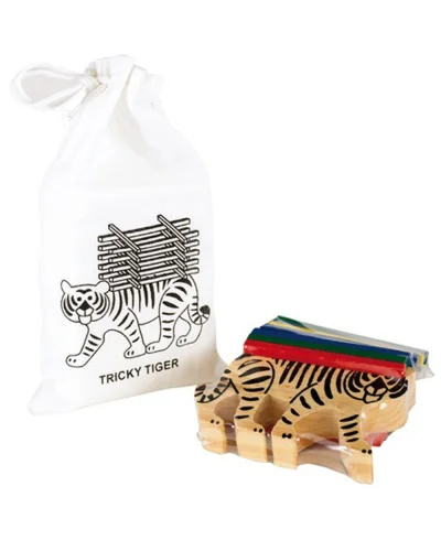 Labirinto in legno LOST, 14 fori, 9x9 cm, pallina metallo
