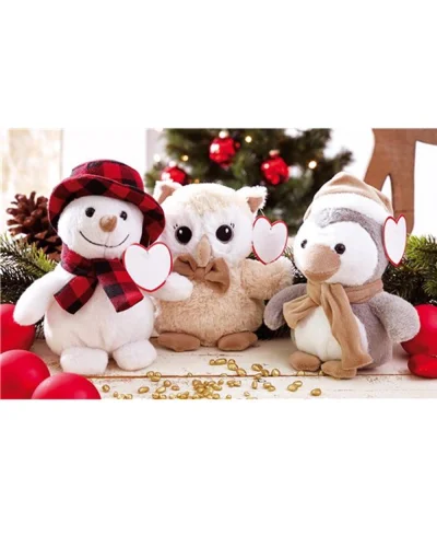 Peluche pupazzo di neve JOHANN 19cm, rosso, super morbido