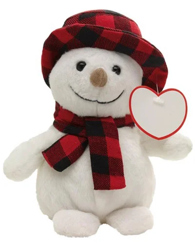 Peluche pupazzo di neve JOHANN 19cm, rosso, super morbido