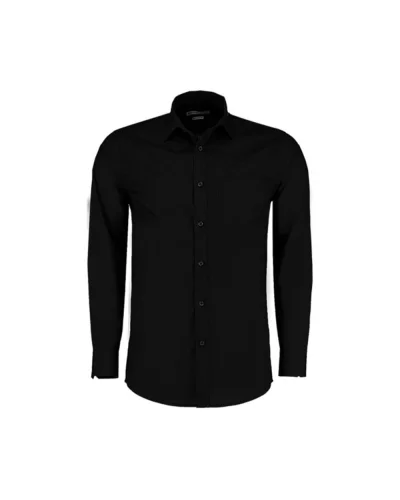 Camicia Tailored Fit Poplin LS uomo, poliestere-cotone Black