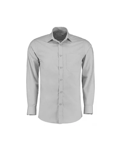 Camicia Tailored Fit Poplin LS uomo, poliestere-cotone Light Grey Marl