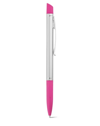 GUM Penna a Sfera in Alluminio con Gomma Antiscivolo Nera 12g Rosa