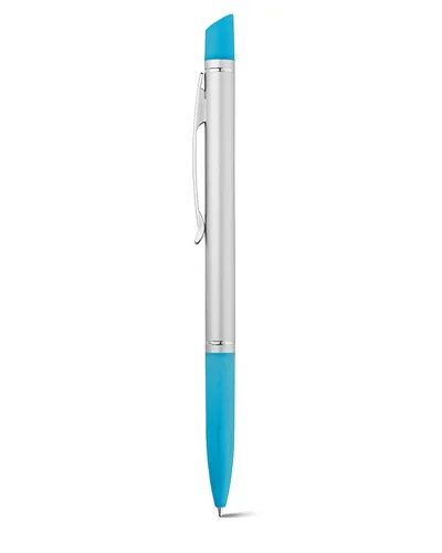 GUM Penna a Sfera in Alluminio con Gomma Antiscivolo Nera 12g Azzurro