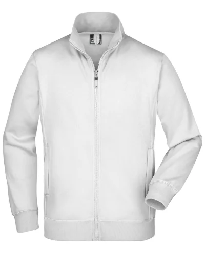 Giacca Uomo  in Felpa 80% Cotone Zip Regular 300g White