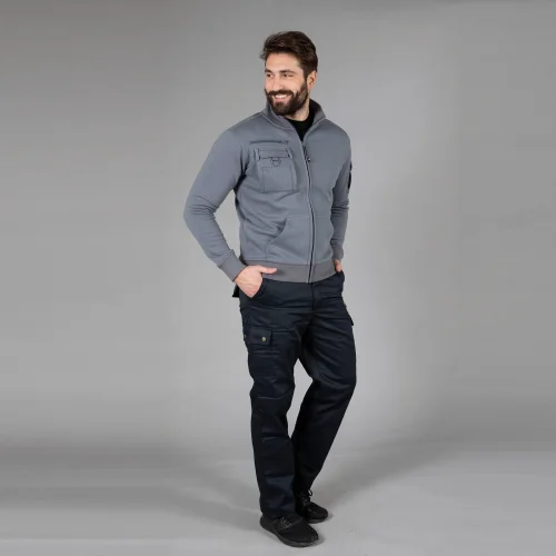 Pantaloni invernali multitasche, flanella, 7 tasche