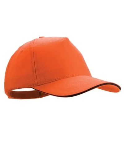 Cappellino Rubec in cotone pettinato e visiera sandwich Arancione