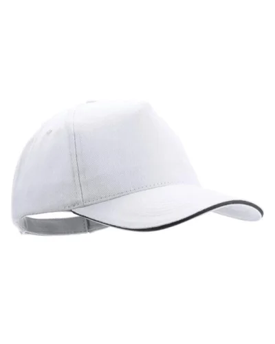 Cappellino Rubec in cotone pettinato e visiera sandwich Bianco