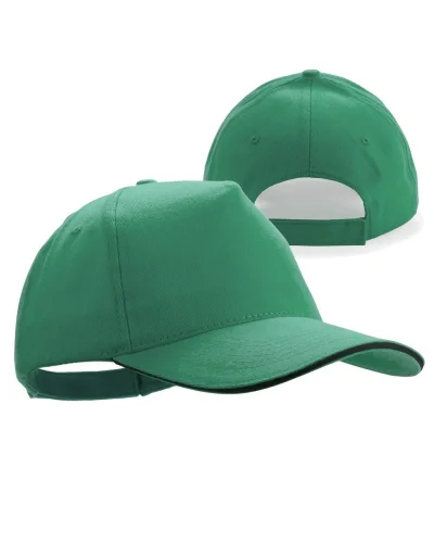 Cappellino Rubec in cotone pettinato e visiera sandwich Verde