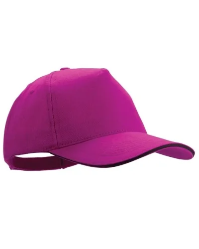 Cappellino Rubec in cotone pettinato e visiera sandwich Fuxia