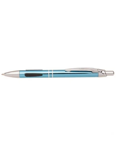 Penna a scatto Lucerne in alluminio nera, 14,2cm, grip gommato
