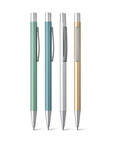 Penna a sfera in alluminio LEA argento, elegante e resistente, 60g