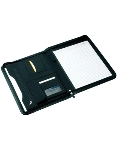 Portablocco CREADO DIN-A4 con zip, memopad, poliestere nero