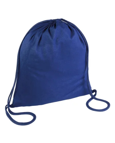 Zainetto in cotone con chiusura a strozzo pratico e leggero Blu scuro