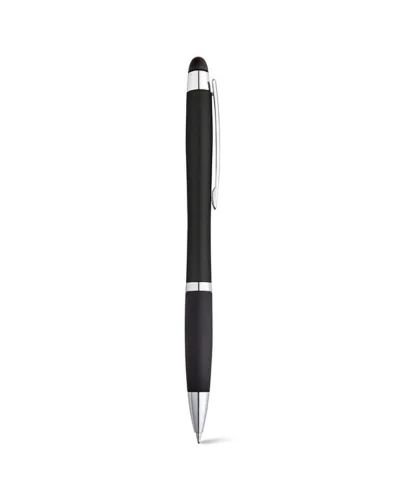 HELIOS Penna a sfera alluminio LED touch clip metallo argento Nero