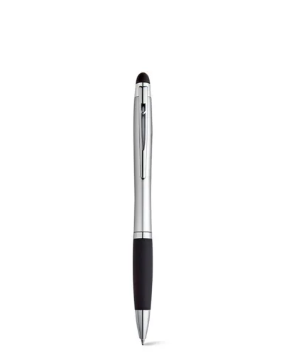 HELIOS Penna a sfera alluminio LED touch clip metallo argento Cromato Satinato