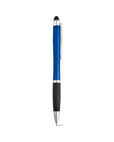 HELIOS Penna a sfera alluminio LED touch clip metallo argento