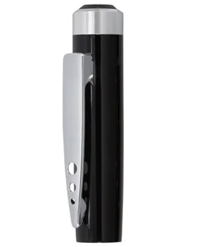Roller penna nera RIGA in ottone con Swarovski e clip metallica