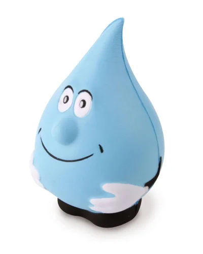 Antistress Goccia Smile rossa in poliuretano 6.7x10.8cm Blu