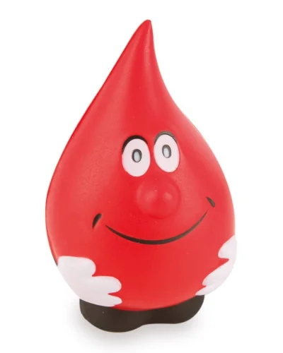 Antistress Goccia Smile rossa in poliuretano 6.7x10.8cm