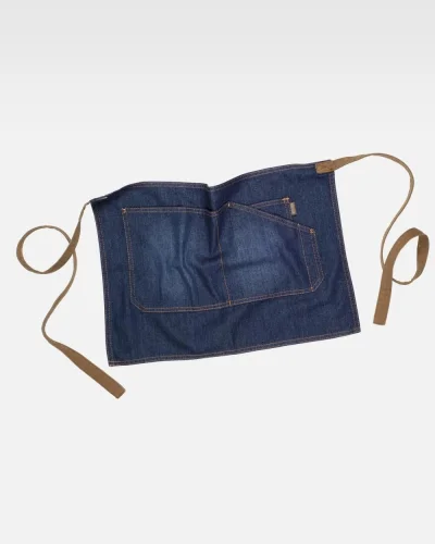 Grembiule corto denim con 3 tasche, 50x35 cm