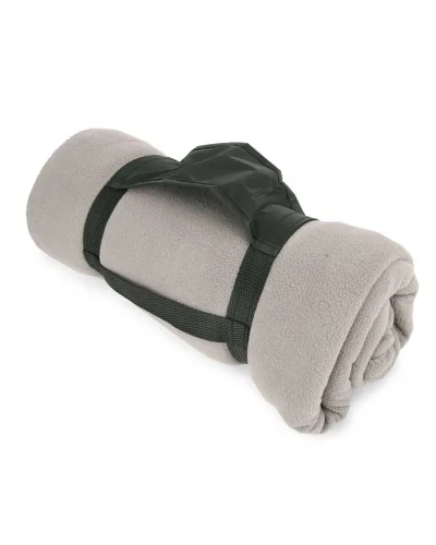 Plaid pile Kervo con manici, 150x130 cm, leggero e portatile Grigio