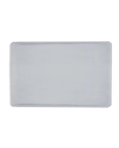Portacarte PVC  9,2x6,2 cm leggero, tascabile, trasparente Argento